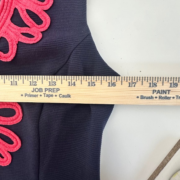 Lilly Pulitzer Navy Blue & Coral Pink Janice Shift Dress Womens Size medium - Picture 6 of 6